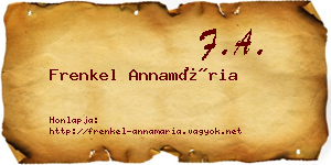 Frenkel Annamária névjegykártya